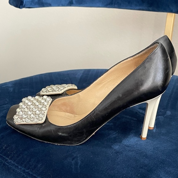 Kate Spade Black Pumps with Crystal/Rhinestone “Buckle” - Picture 3 of 9